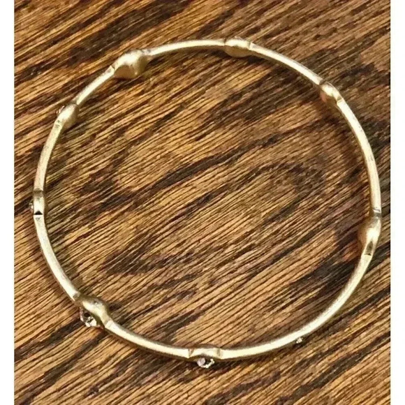 Lia Sophia Gold Tone with Round Inlayed Rhinestone Bangle Bracelet Stackable - Picture 3 of 11